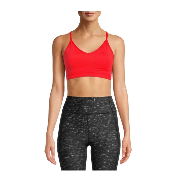 Athletic Works NWT Women's Red Racerback Sports Bra 761 - Picture 3 of 6